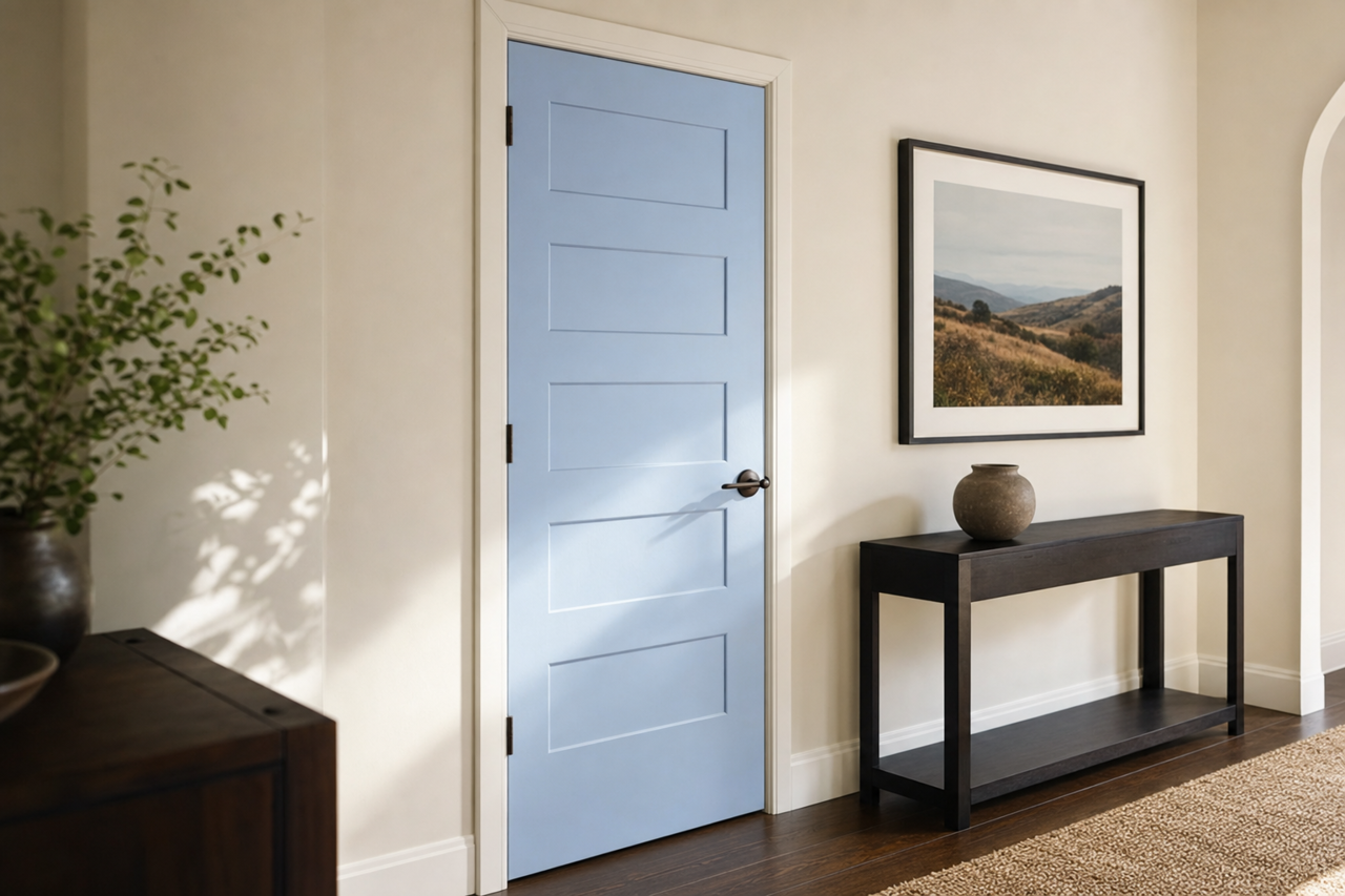 Blue Galaxy by Valspar on interior-doors