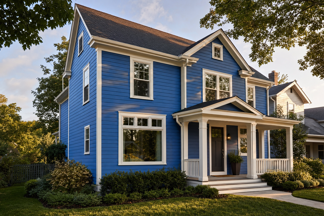 Vivid Blue by Valspar on exterior