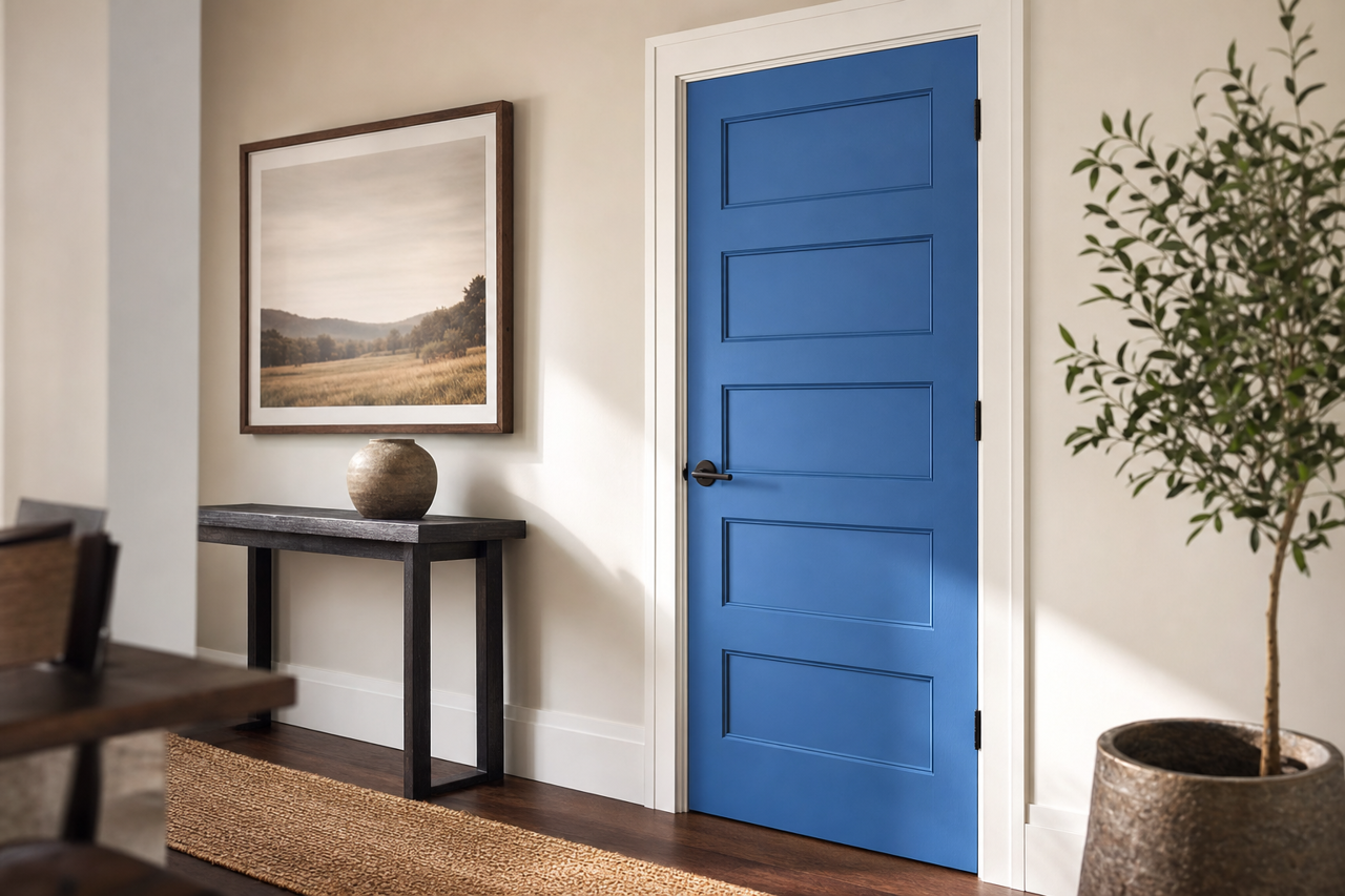 Vivid Blue by Valspar on interior-doors