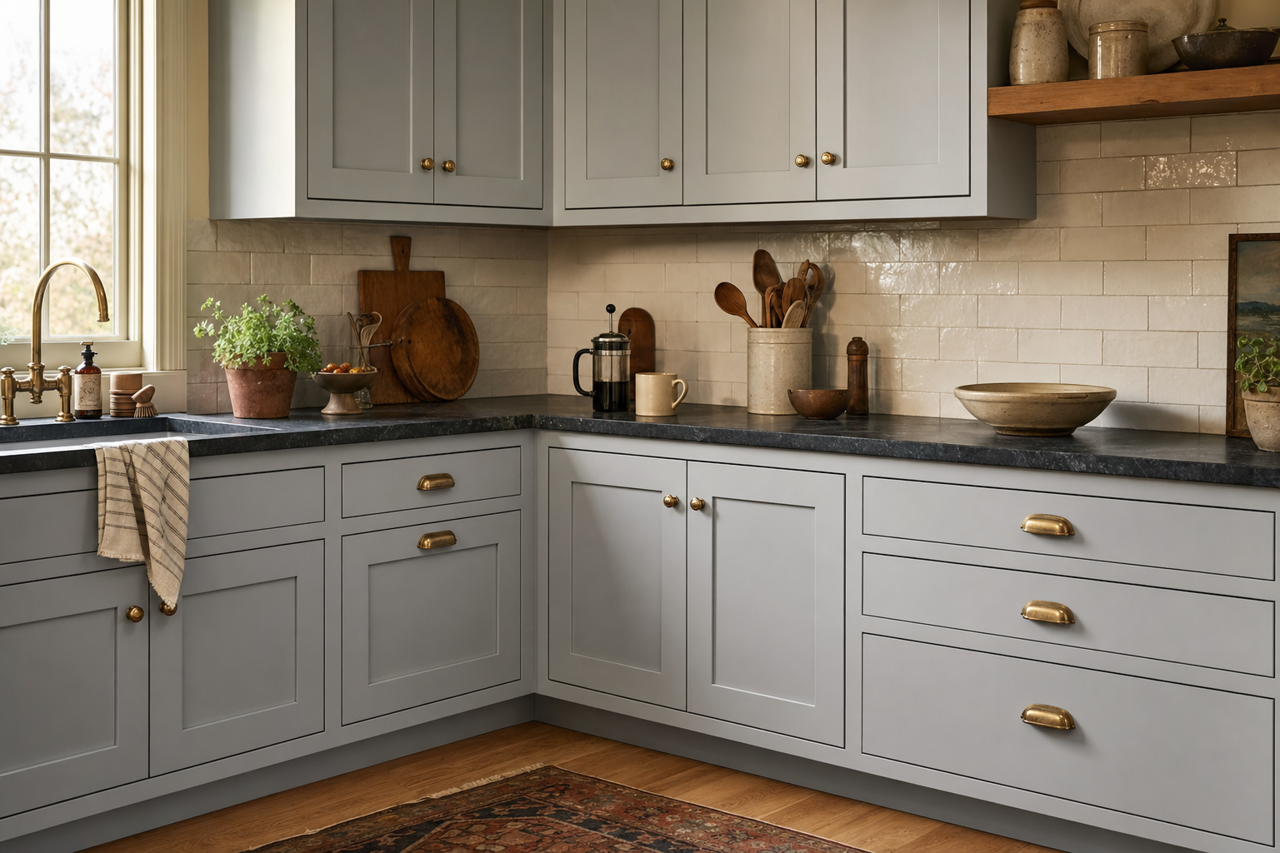 Voyage by Valspar on cabinets