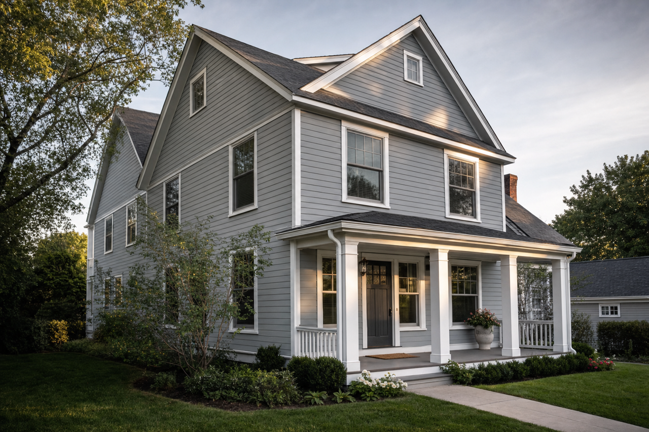 Drizzling Mist by Valspar on exterior