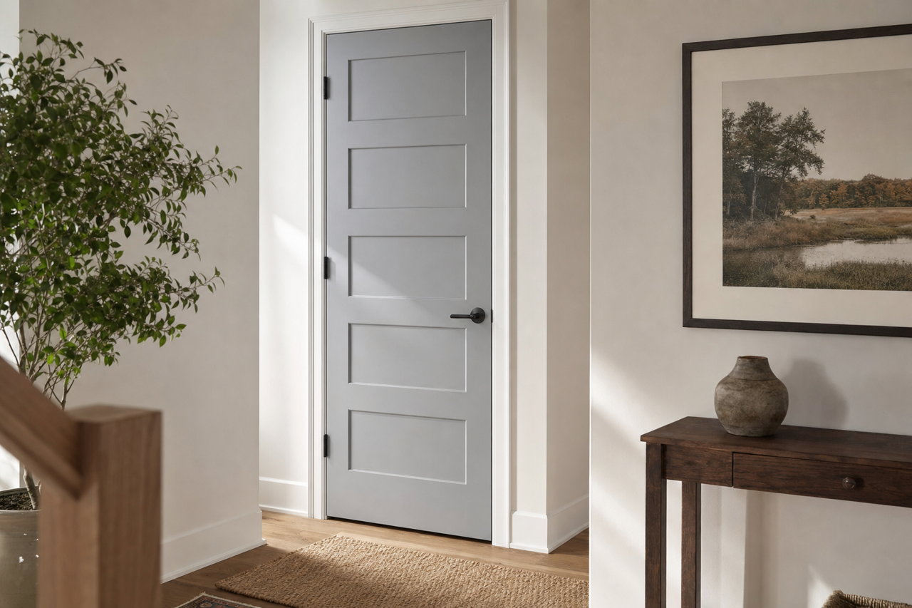 Drizzling Mist by Valspar on interior-doors