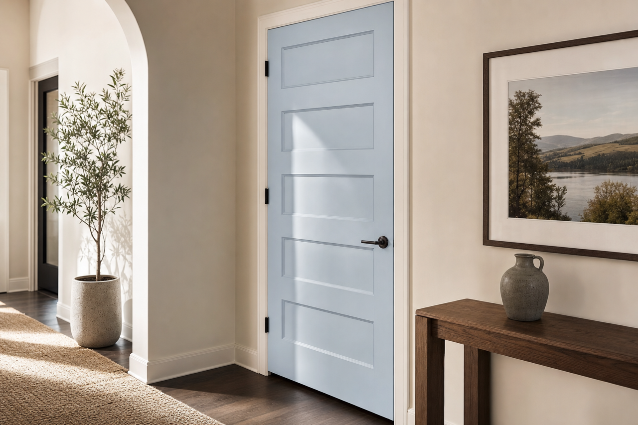Silver Dusk by Valspar on interior-doors