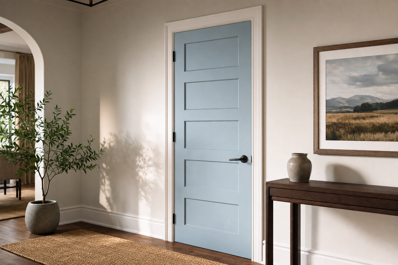 Palisade Blue by Valspar on interior-doors