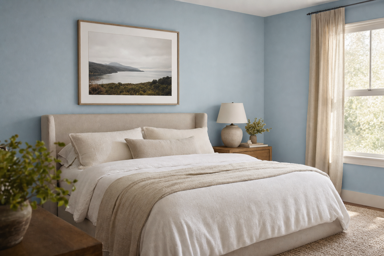 Palisade Blue by Valspar on interiors