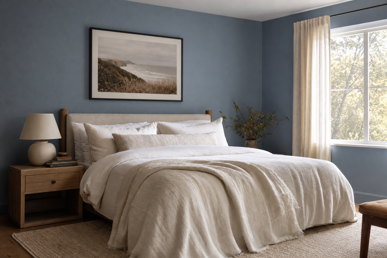 Retro-Colonial Blue by Valspar on interiors
