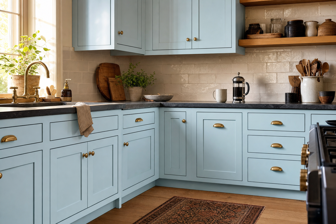 New Day by Valspar on cabinets