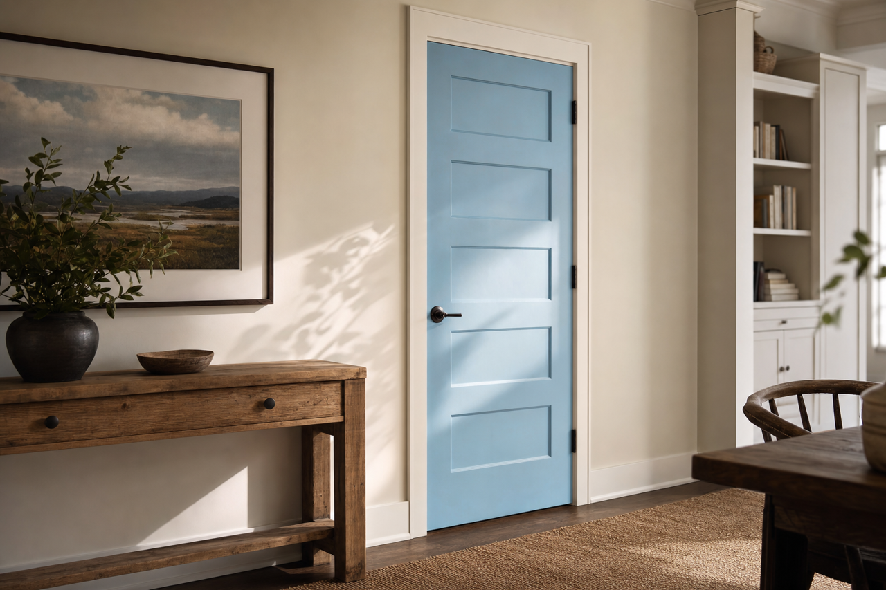 Blue Vault by Valspar on interior-doors