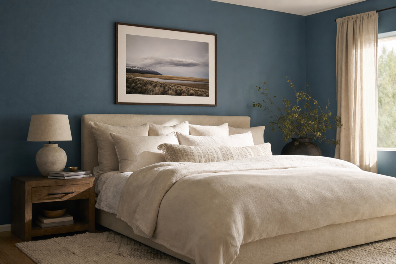 Empire Fleet Blue by Valspar on interiors