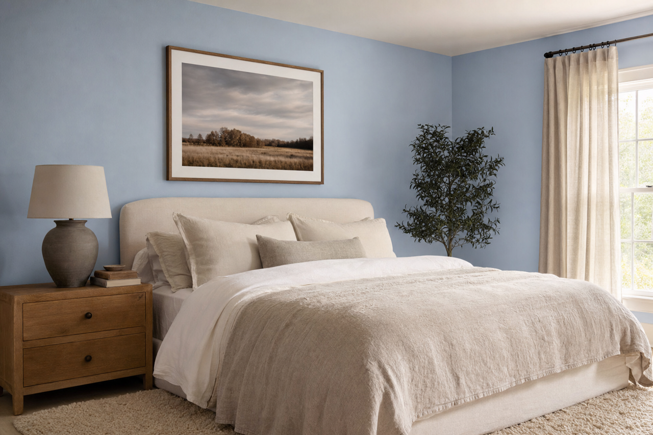 Utterly Blue by Valspar on interiors