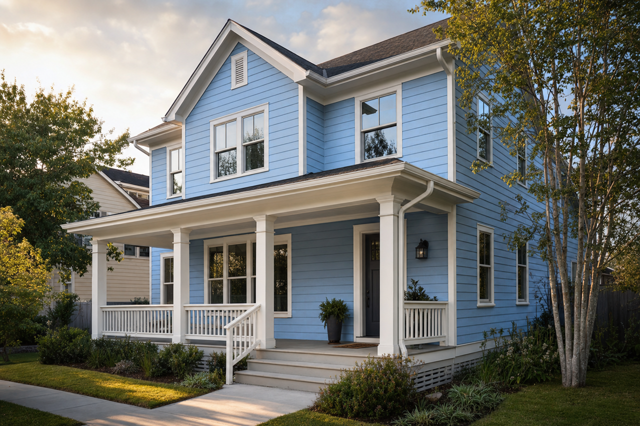 Superior Blue by Valspar on exterior