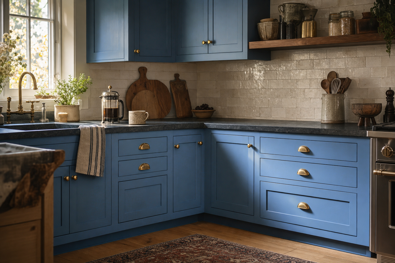 Mountain Lake by Valspar on cabinets