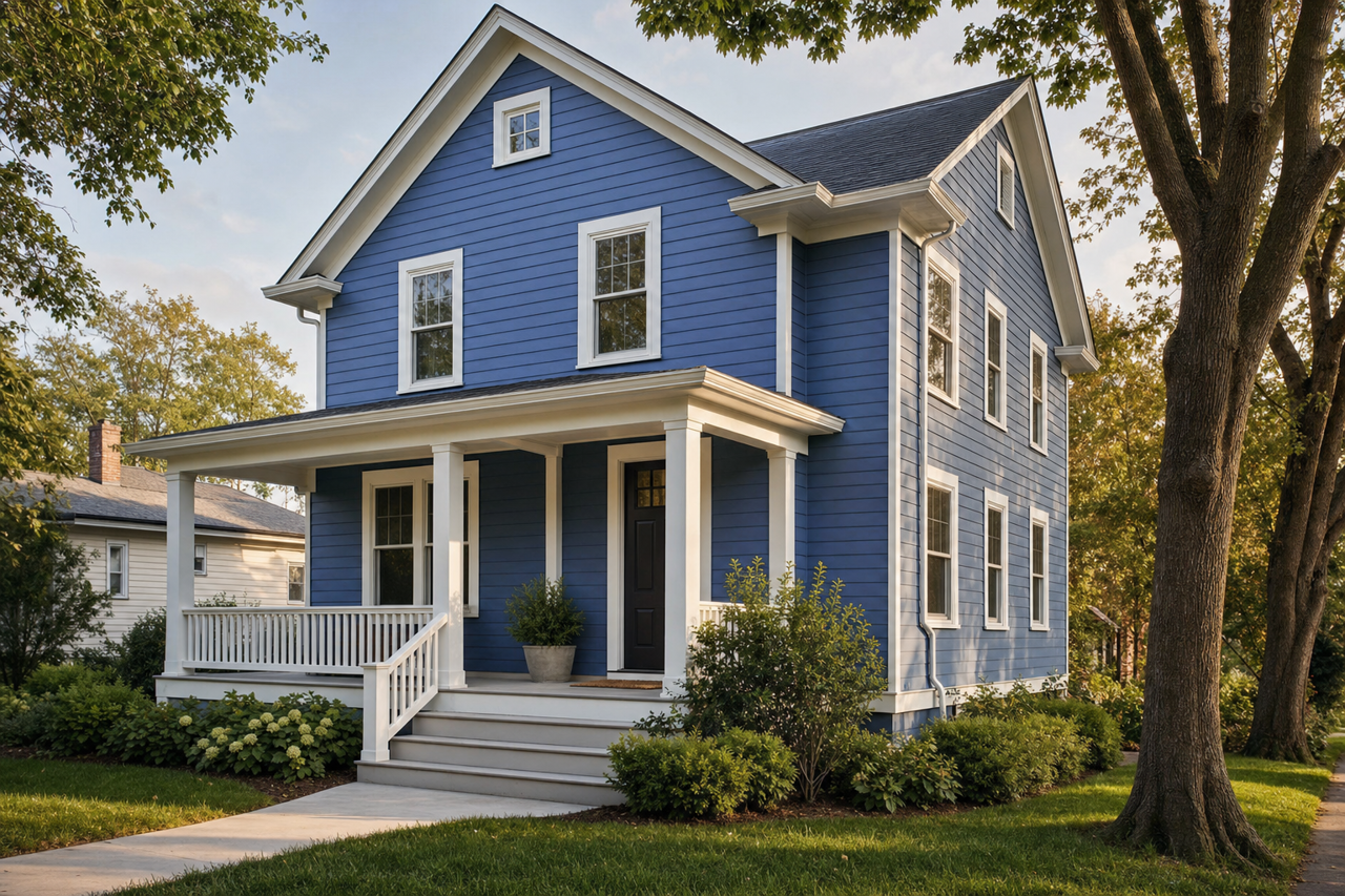 Bluer Than Blue by Valspar on exterior