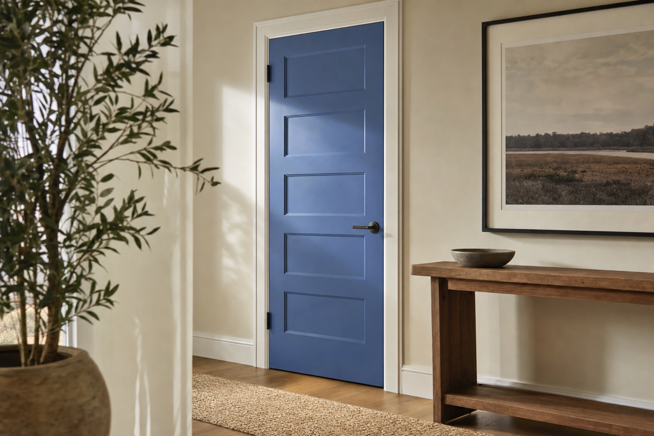 Bluer Than Blue by Valspar on interior-doors