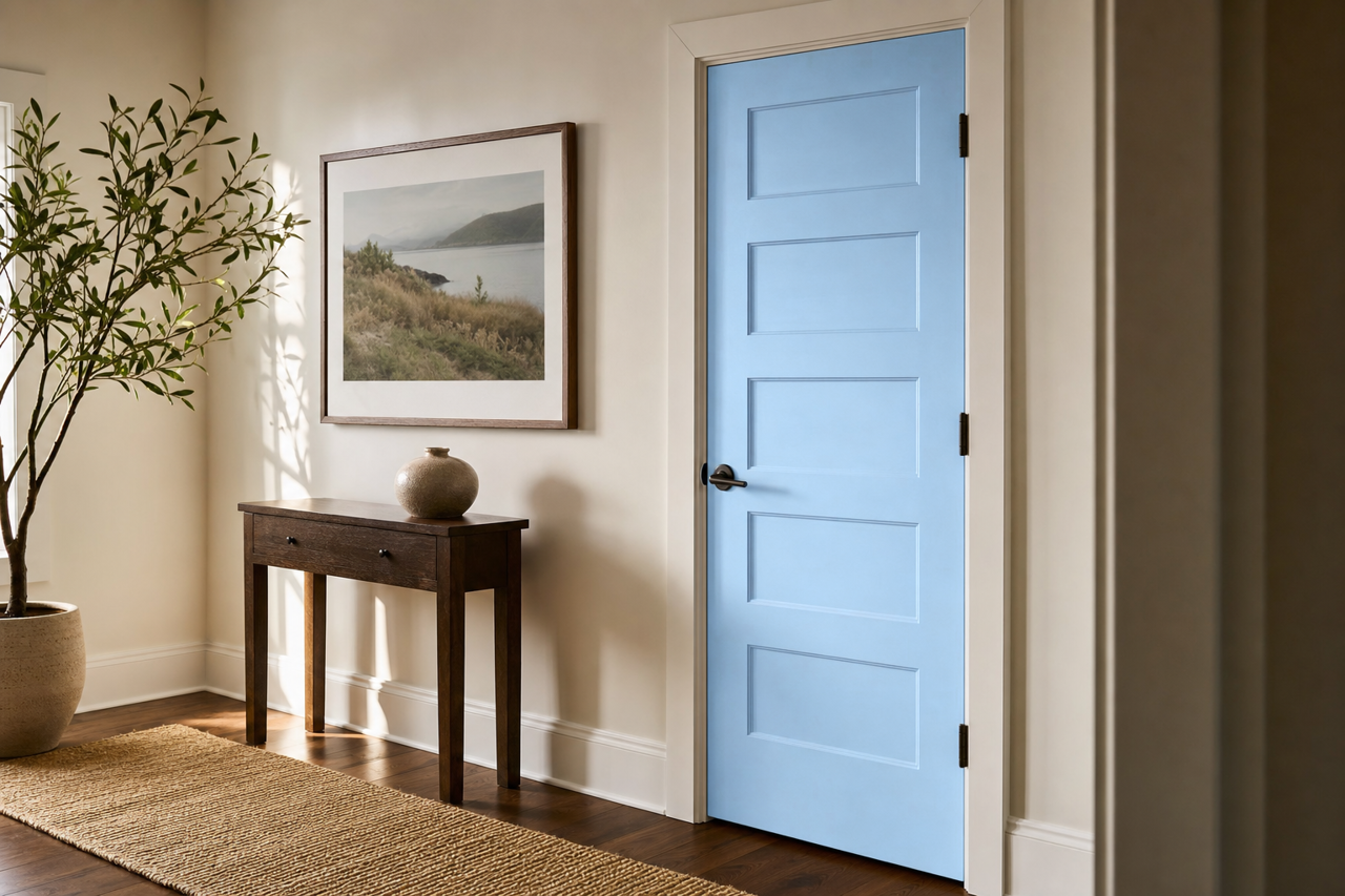 Bluish by Valspar on interior-doors