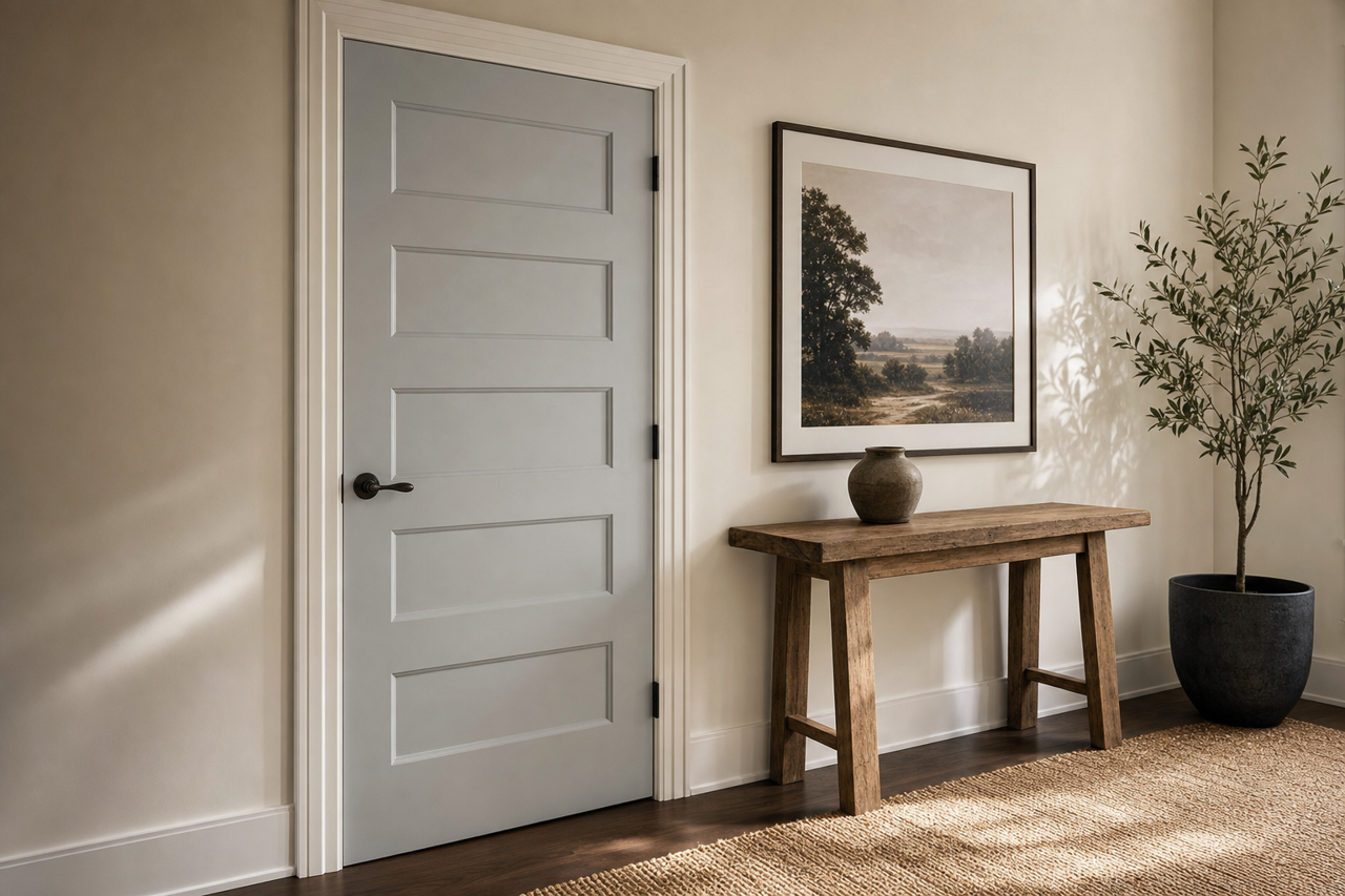 Autumn Fog by Valspar on interior-doors