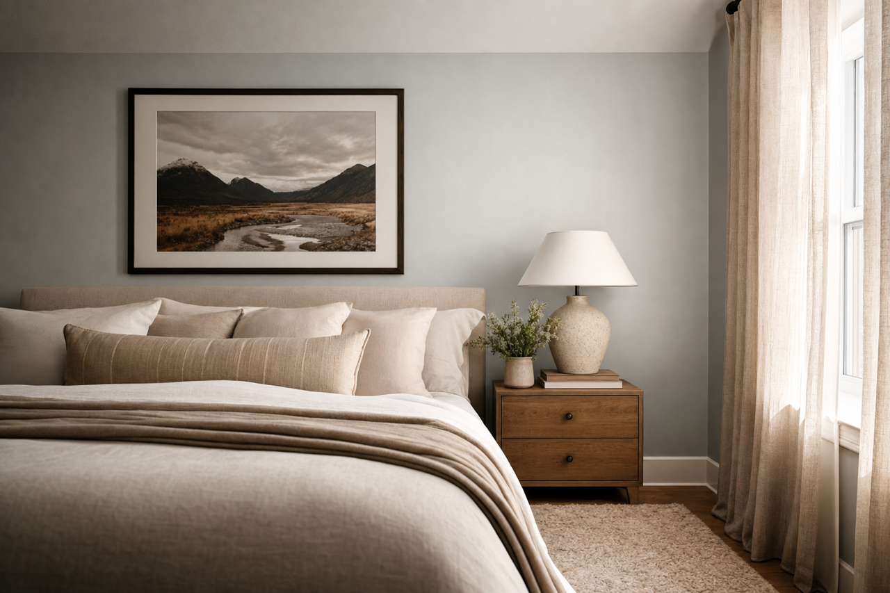 Autumn Fog by Valspar on interiors