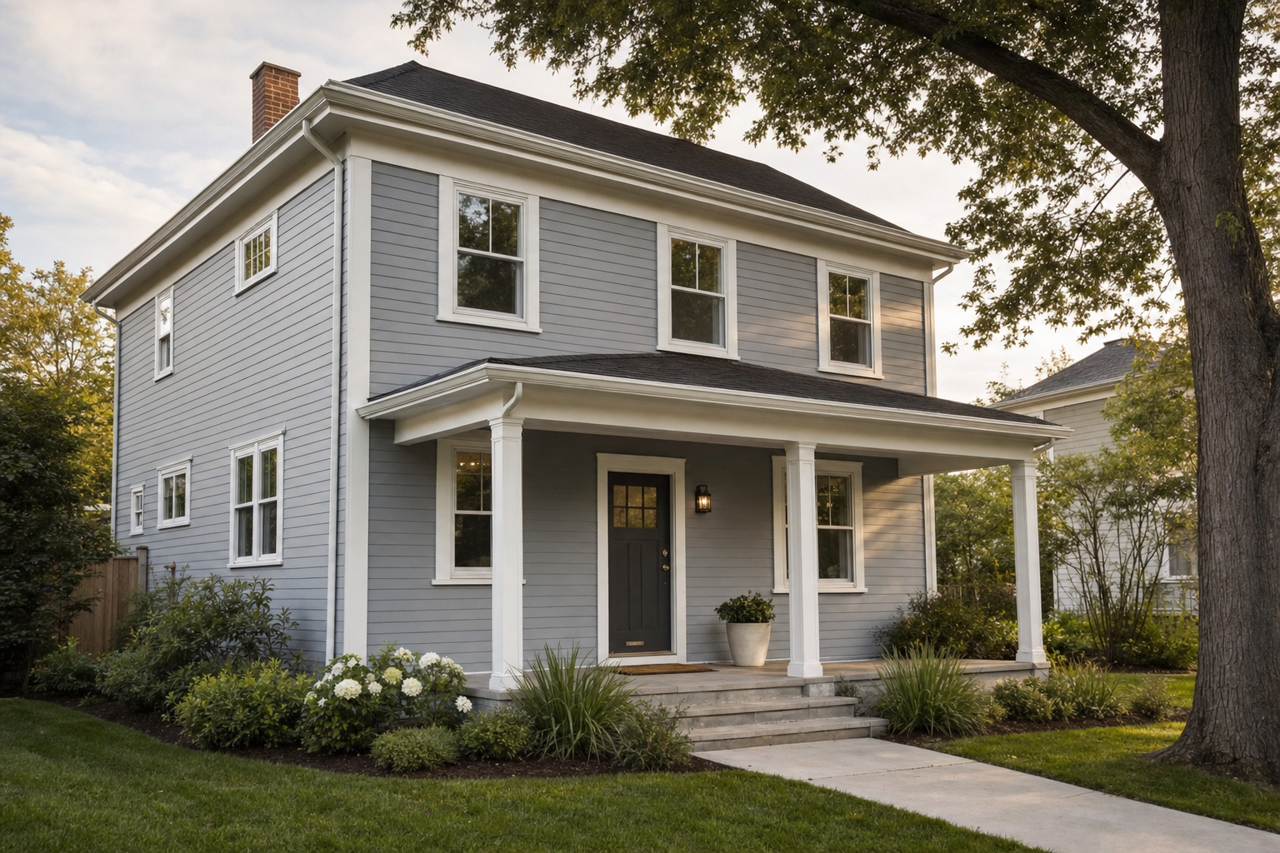 Winter Flannel by Valspar on exterior