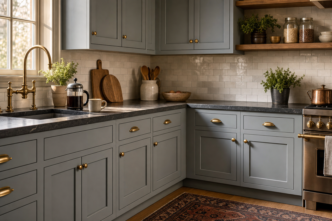 Sharkfin by Valspar on cabinets