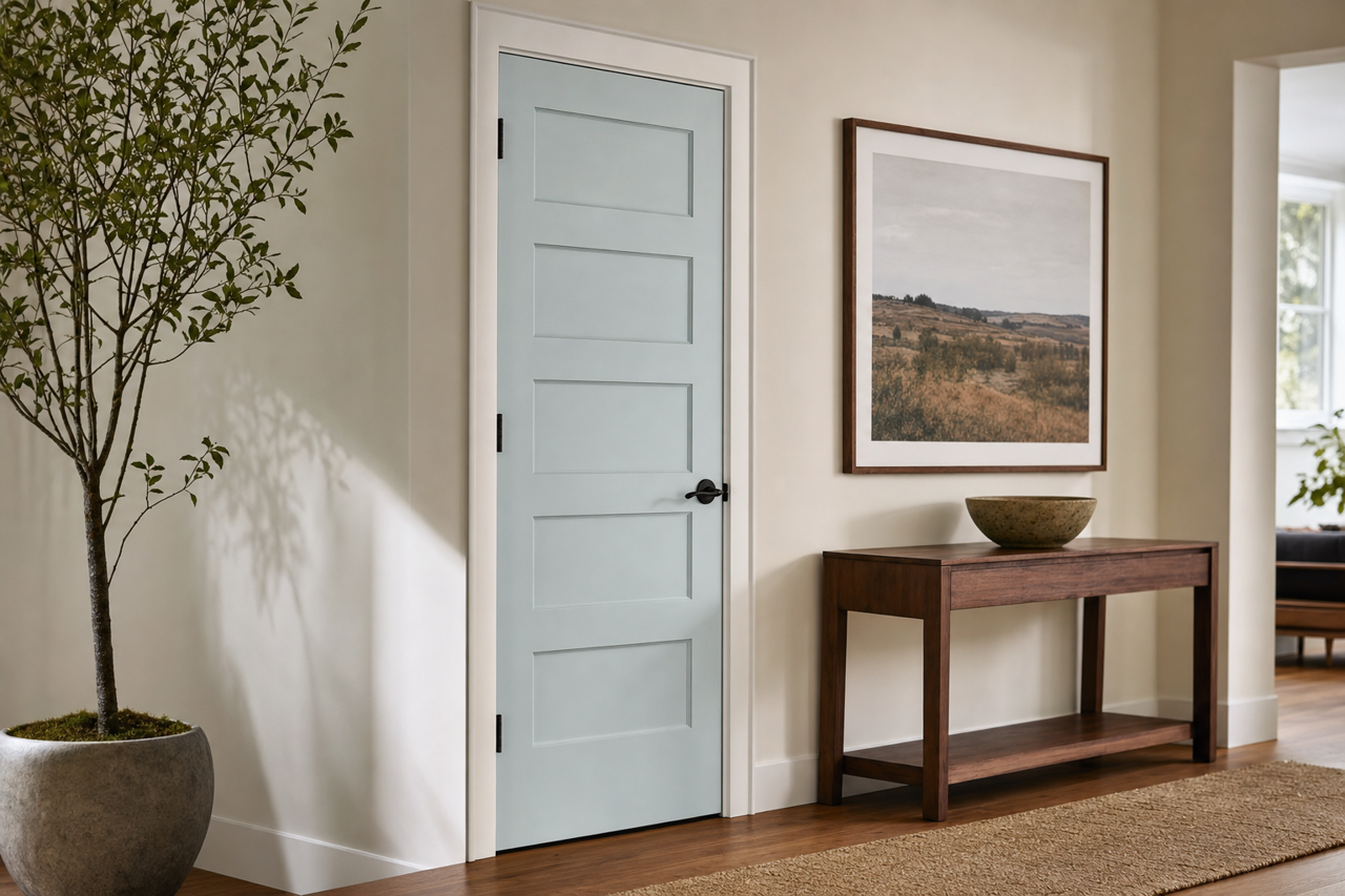 Ghost Ship by Valspar on interior-doors