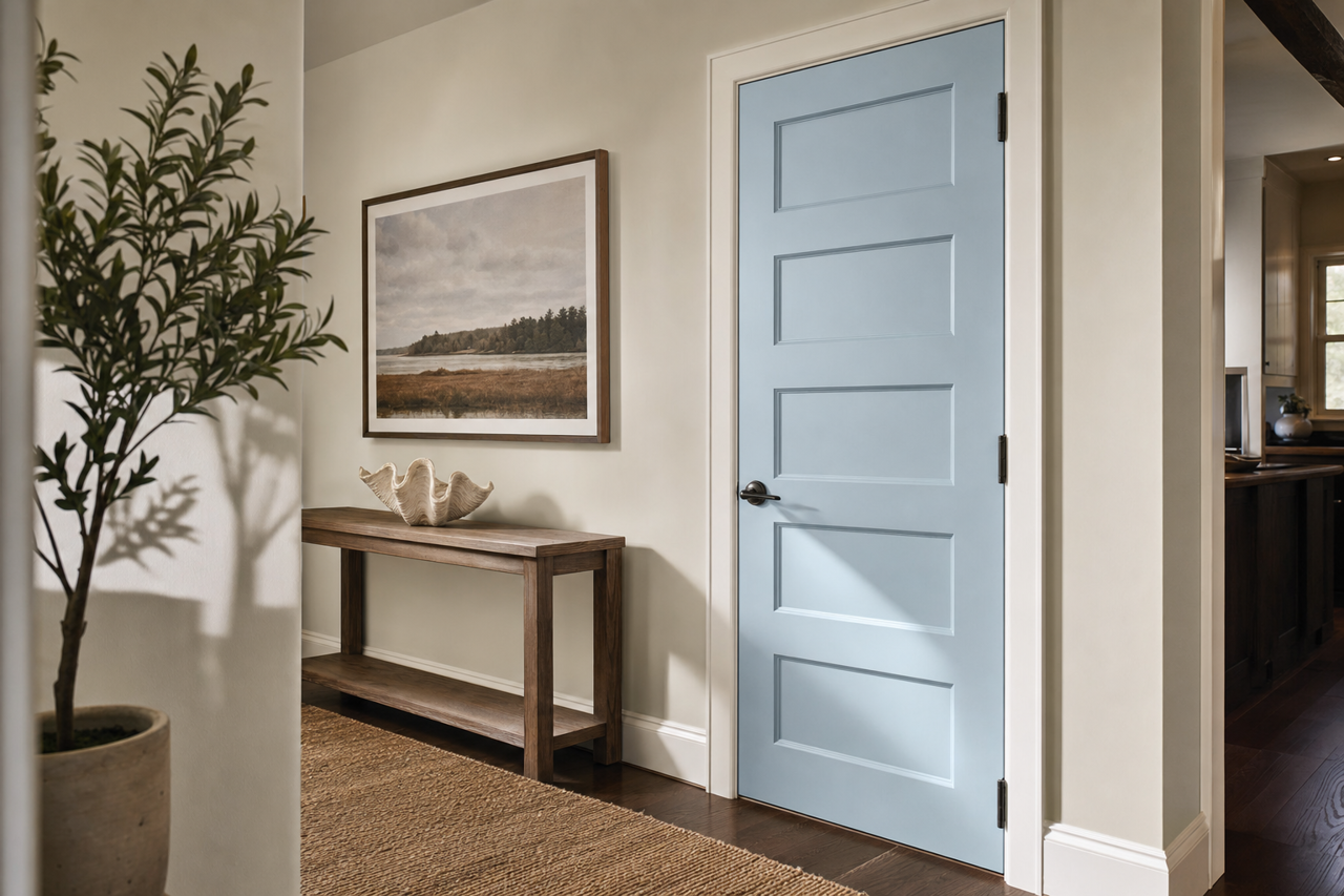 Memorybook Blue by Valspar on interior-doors