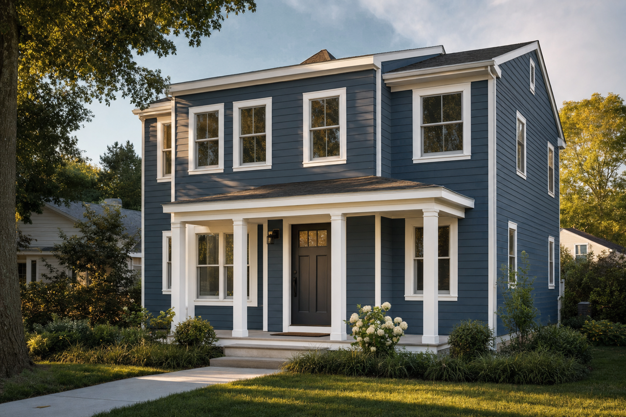 Deep Twilight Blue by Valspar on exterior