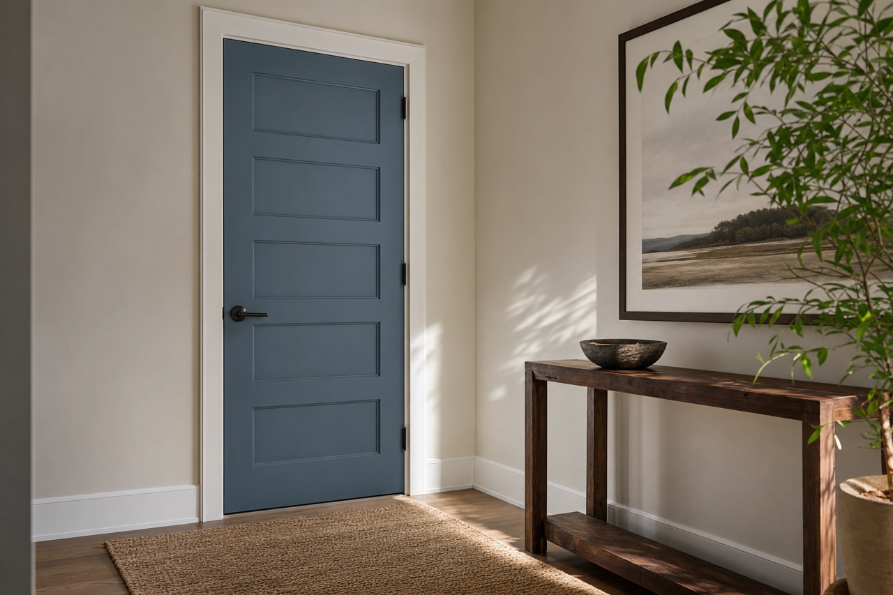 Deep Twilight Blue by Valspar on interior-doors
