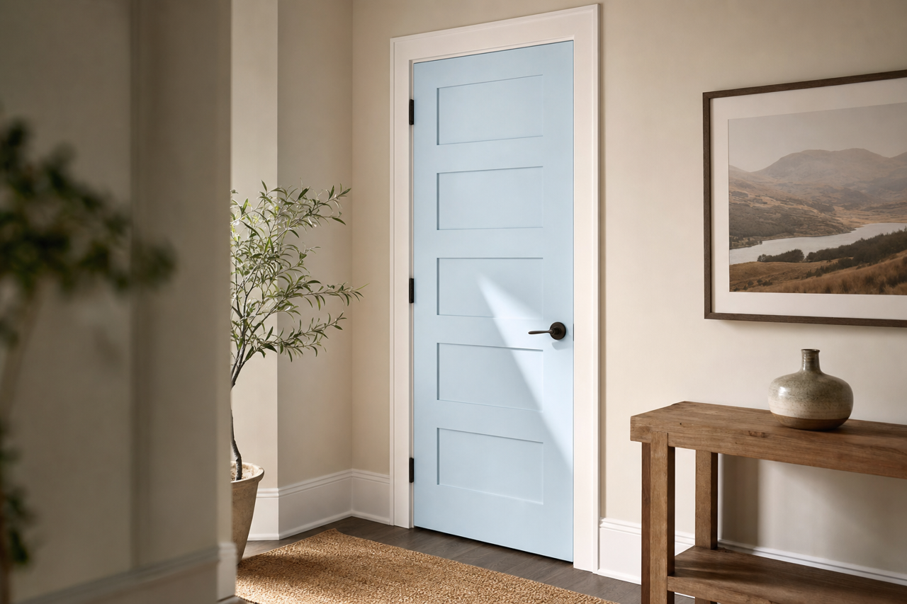 Air Kiss by Valspar on interior-doors