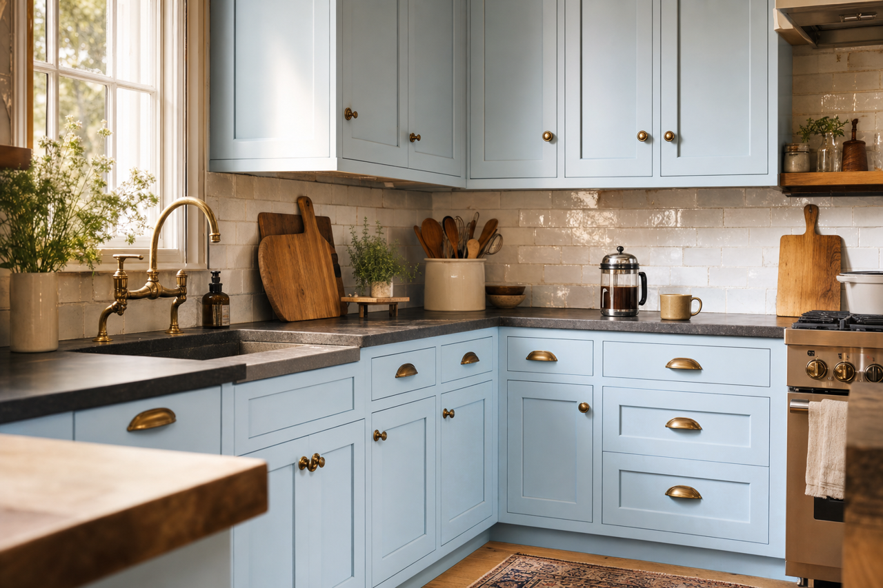 Escape by Valspar on cabinets