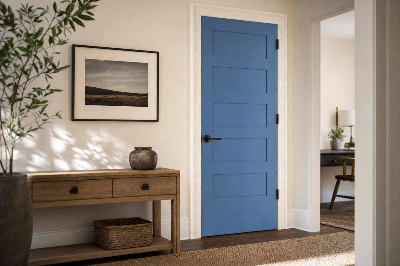 Burbling Brook by Valspar on interior-doors