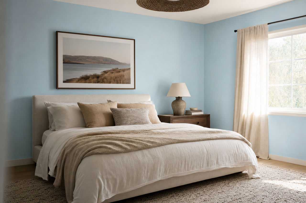 Clear Blue Sky by Valspar on interiors