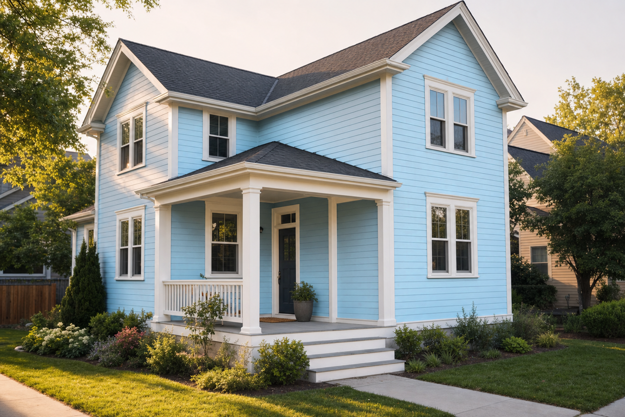 Perfectly Blue by Valspar on exterior