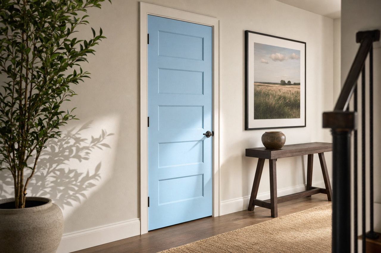 Perfectly Blue by Valspar on interior-doors