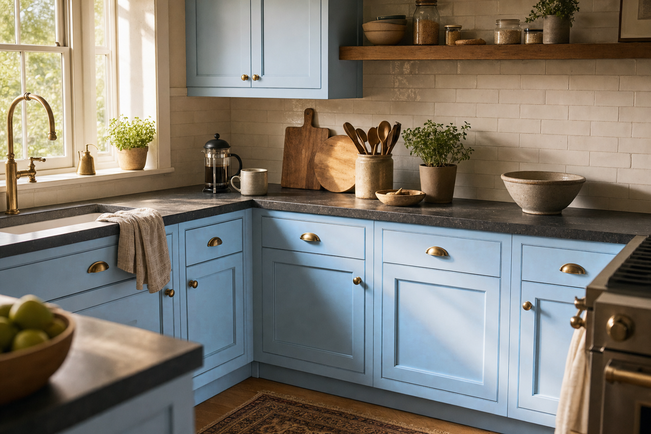 Slumber by Valspar on cabinets