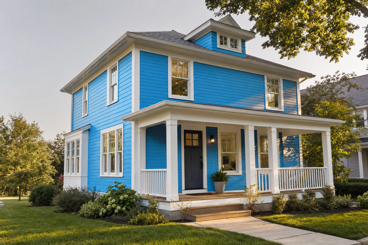 Blue Burst by Valspar on exterior