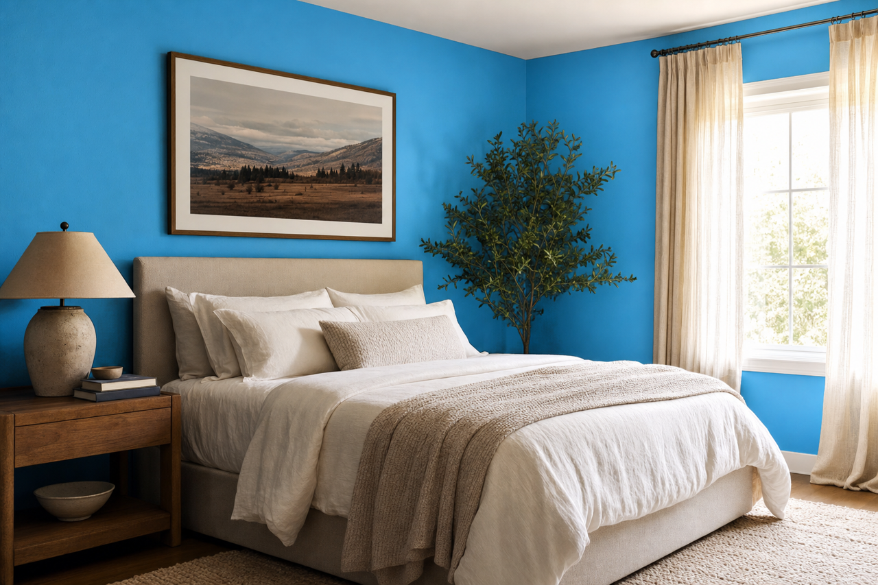 Blue Burst by Valspar on interiors
