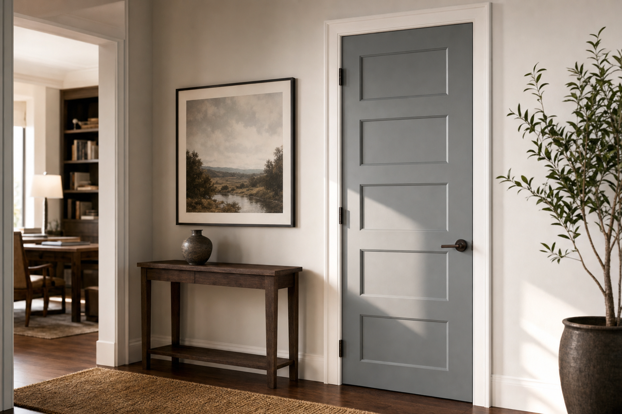 Almost Charcoal by Valspar on interior-doors