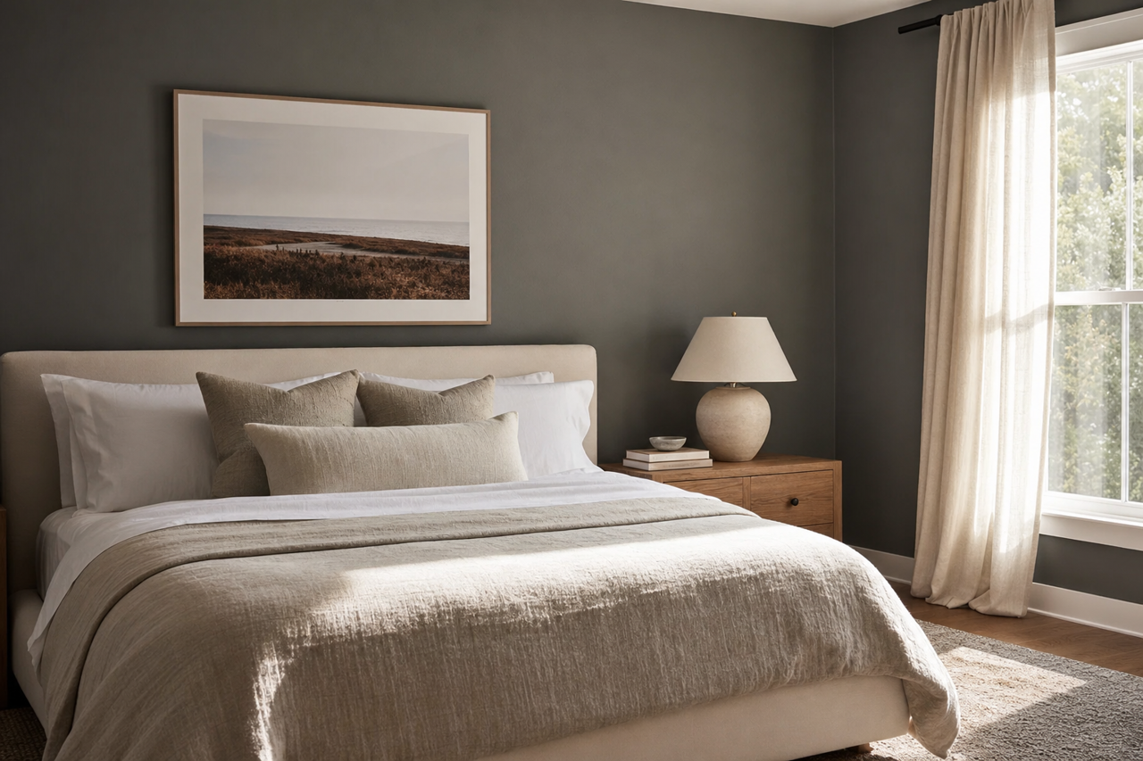 Muted Ebony by Valspar on interiors