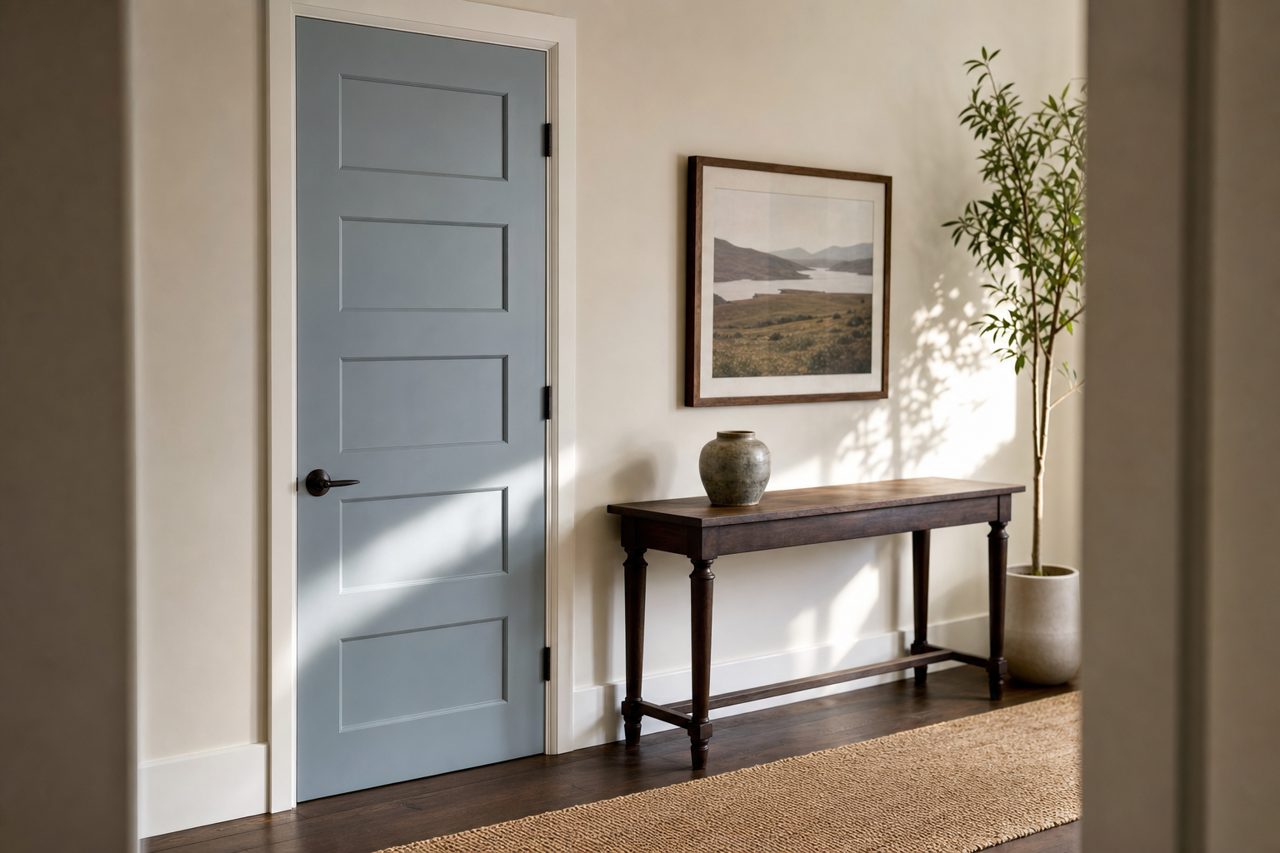 Silver Fox by Valspar on interior-doors