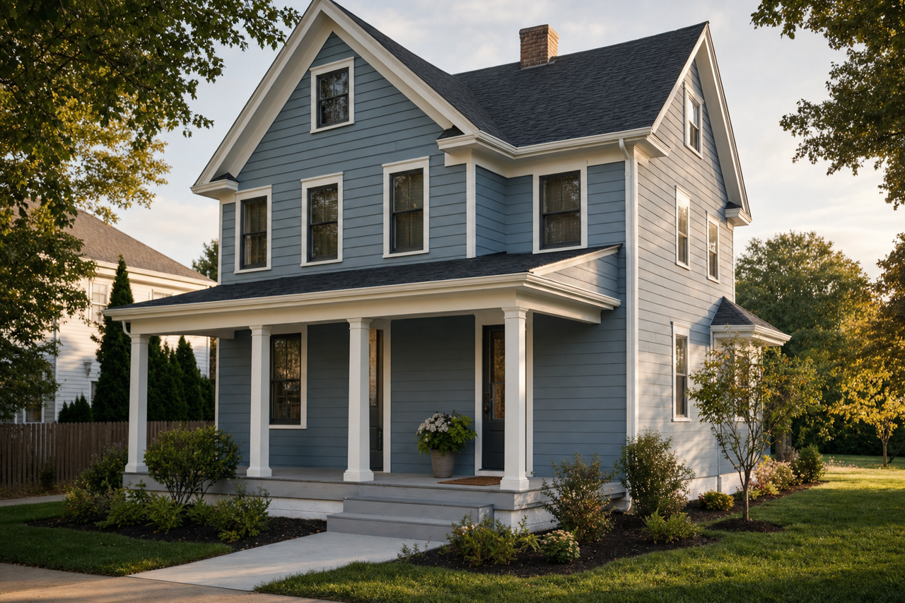 Pulitzer Blue by Valspar on exterior