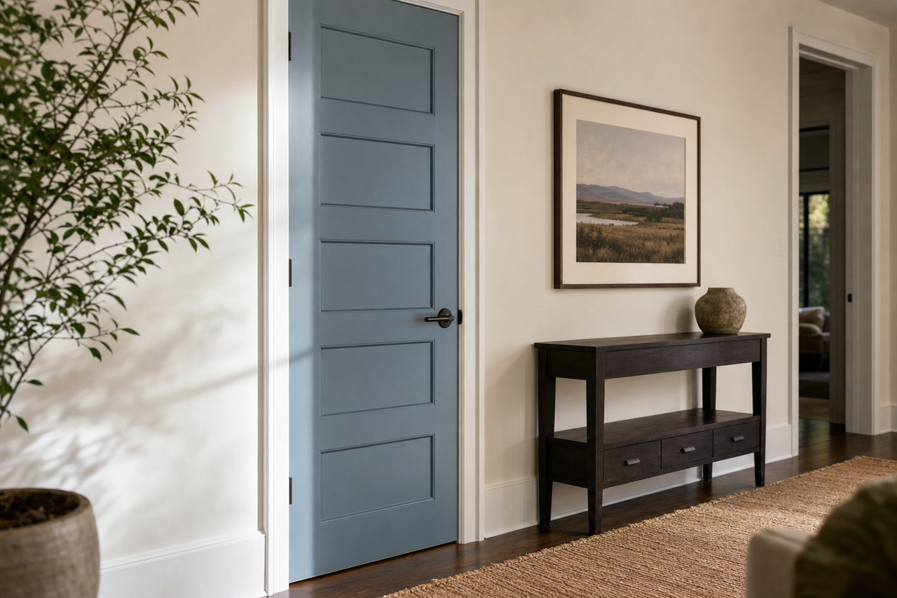 Pulitzer Blue by Valspar on interior-doors
