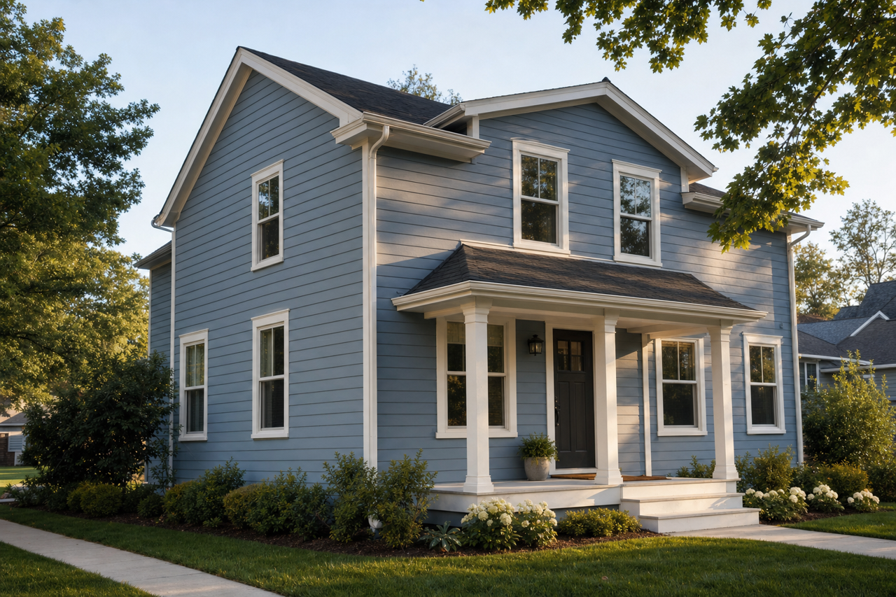 Cornflower Blue by Valspar on exterior