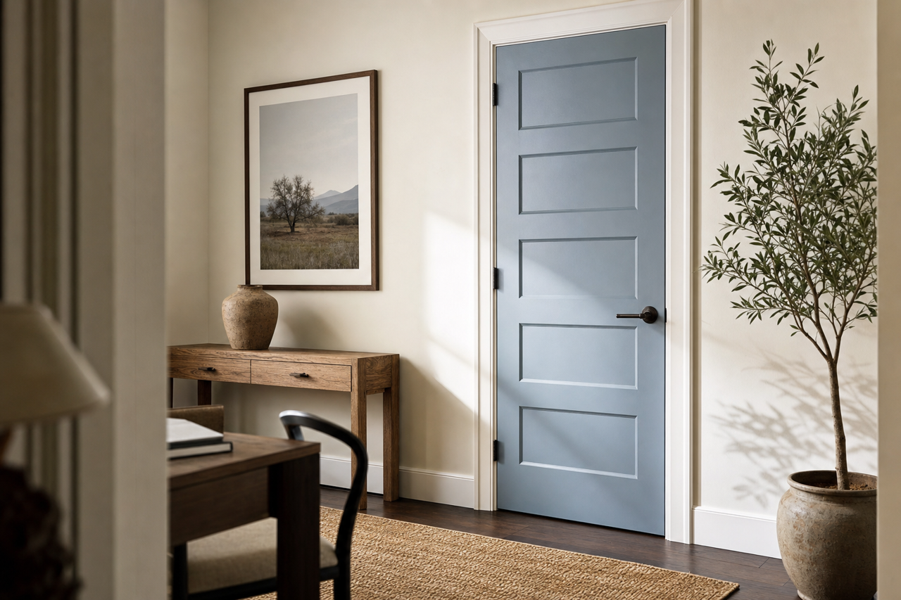 Cornflower Blue by Valspar on interior-doors