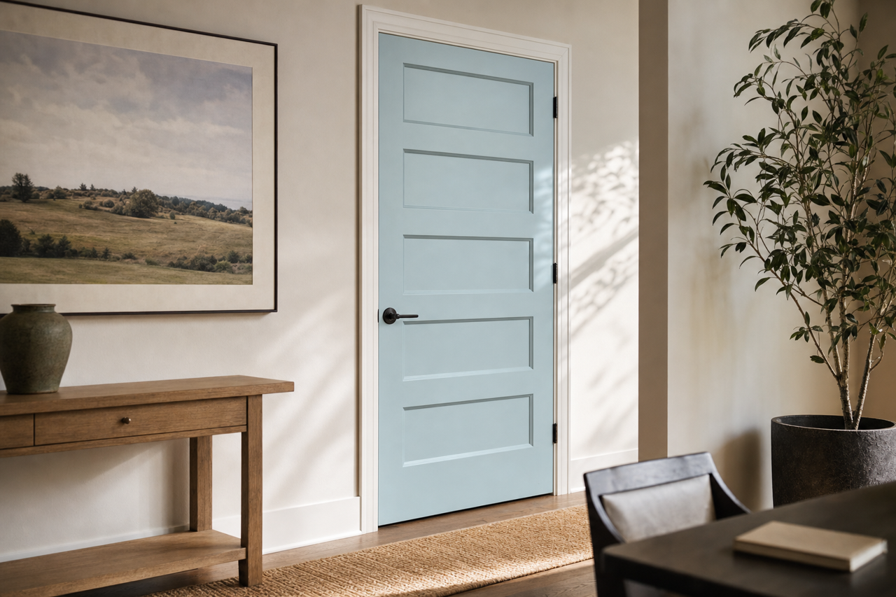 Pale Flowers by Valspar on interior-doors
