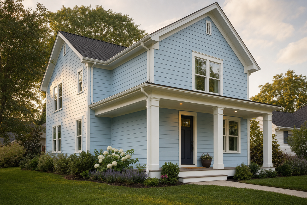 Northern Sky Blue by Valspar on exterior