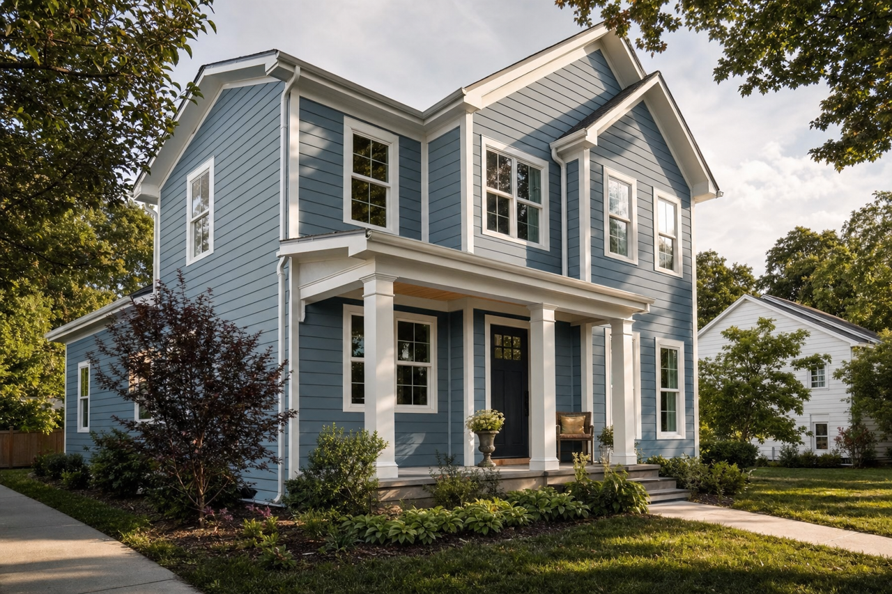 Celebration Blue by Valspar on exterior