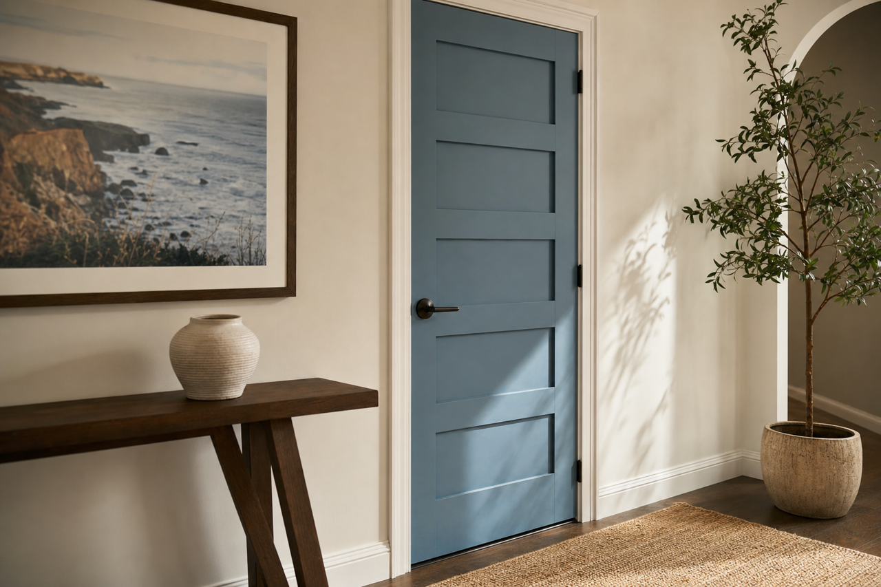 Celebration Blue by Valspar on interior-doors