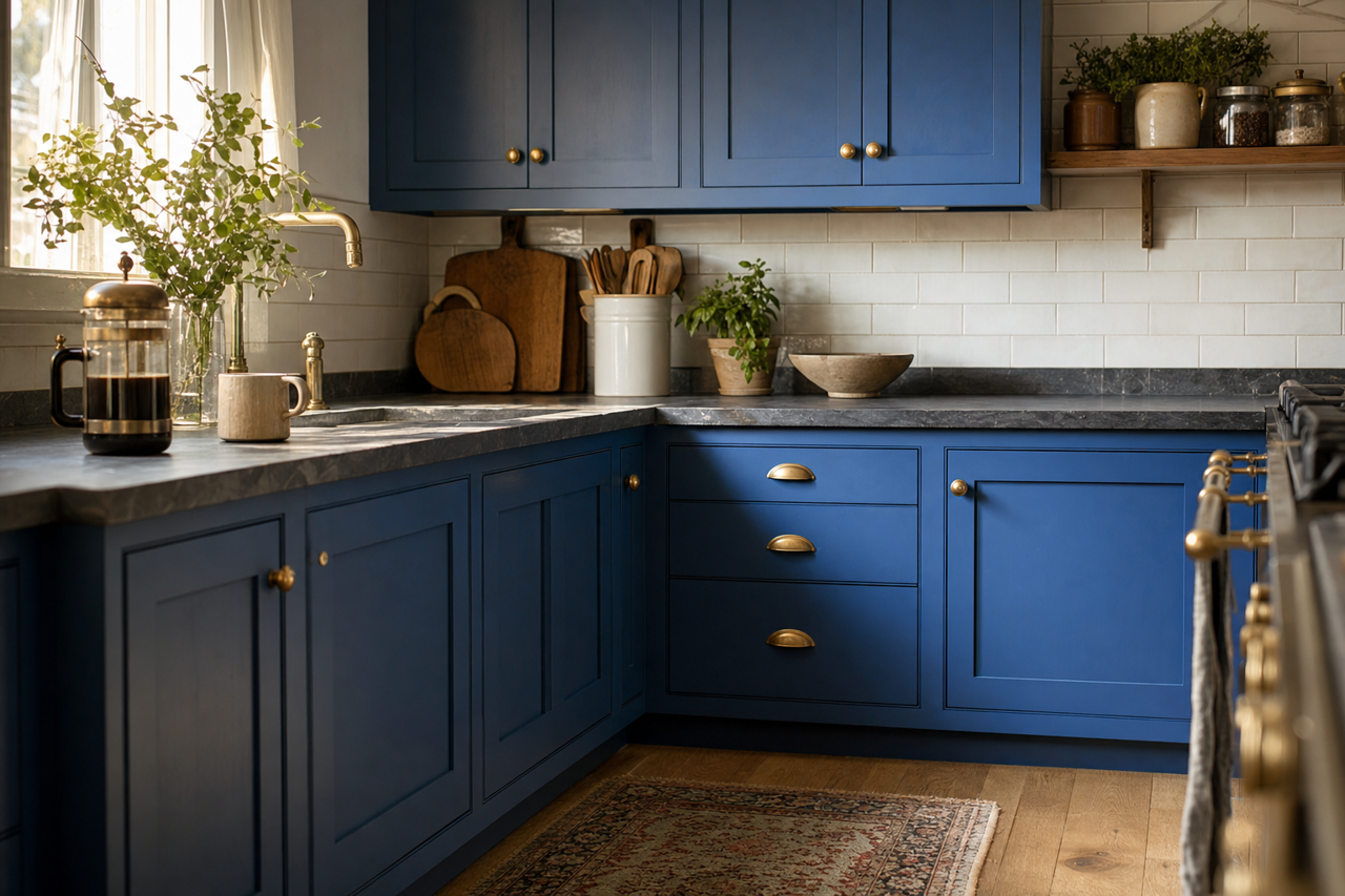 Deep Space by Valspar on cabinets