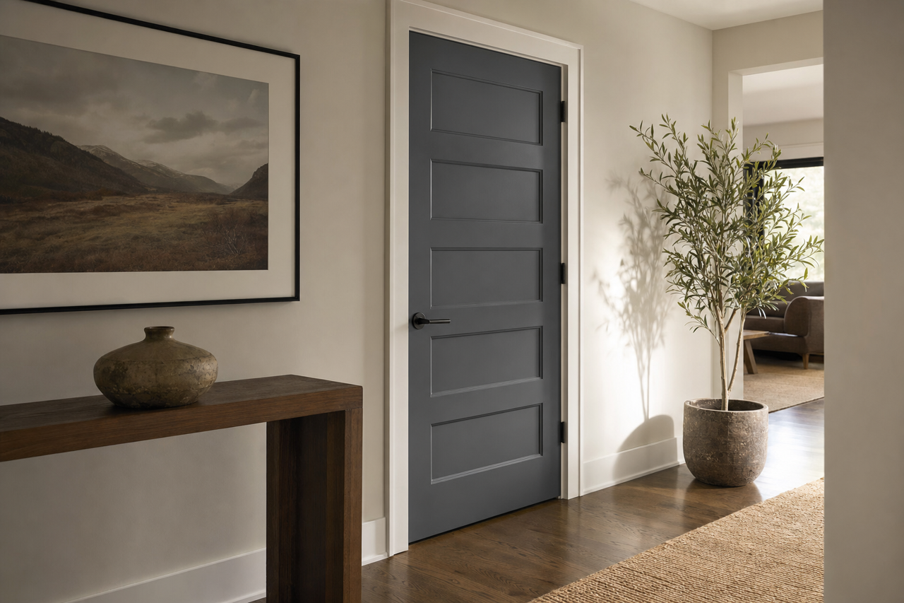 Volcanic Ash by Valspar on interior-doors