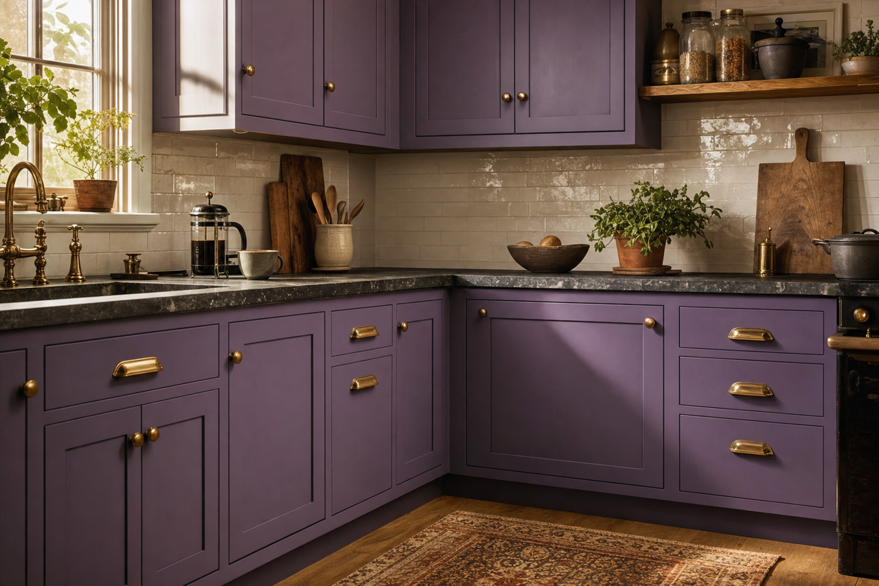 Purple Royalty by Valspar on cabinets